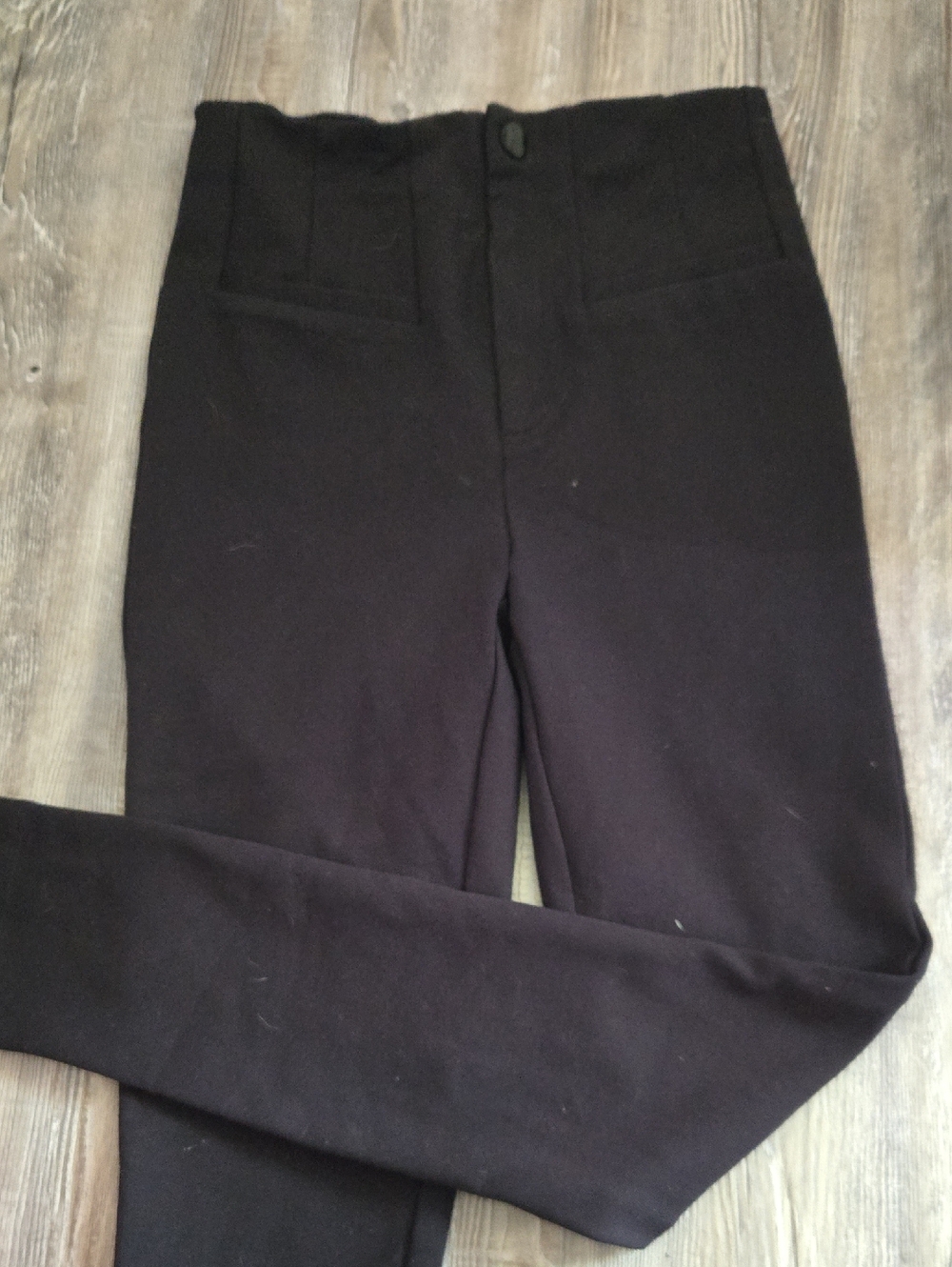 Free People Black Ponte High-Rise Pants